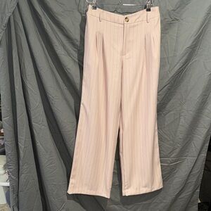 Elegant Pink Pinstripe Women's Trousers